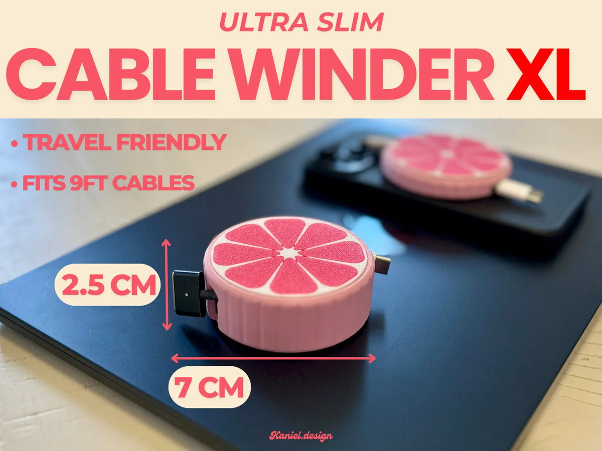 Enrouleur de Câble Ultra Mince XL - Bureau Print
