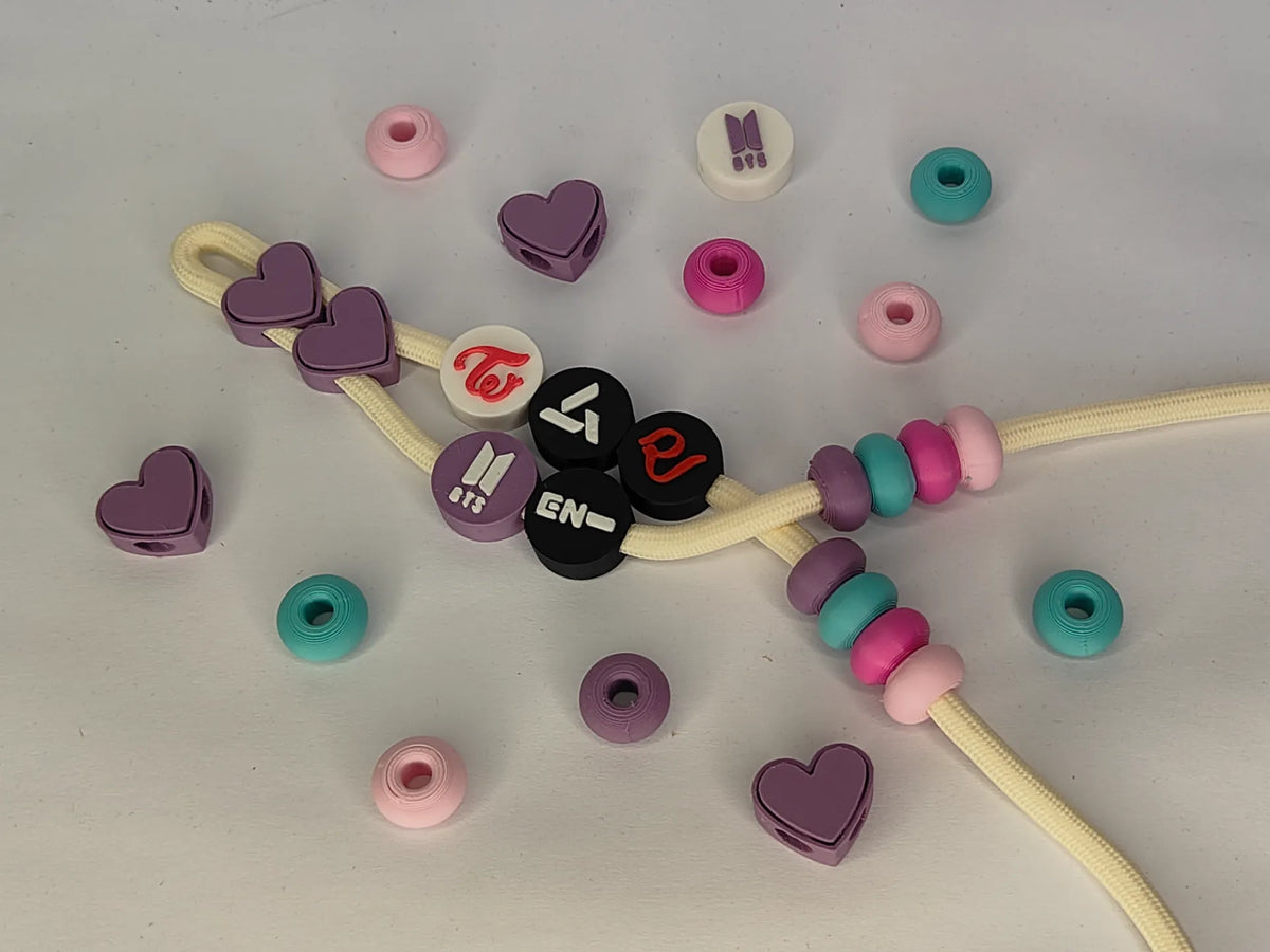 Grosses Breloques Perles l KPOP + Perles d'Espacement + CŒUR - Bijoux Print