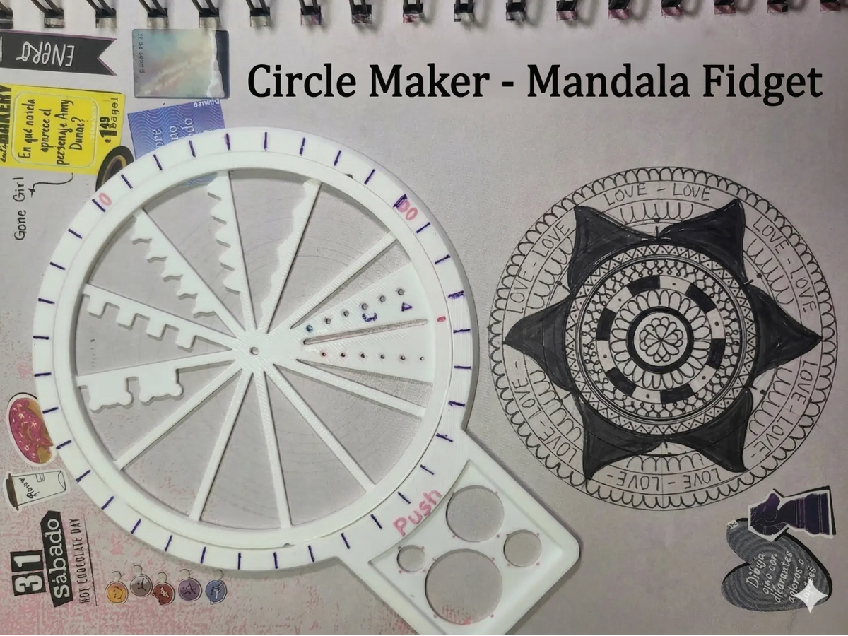 Créateur de cercles pour journal intime & Outil de dessin de mandalas - Art Print