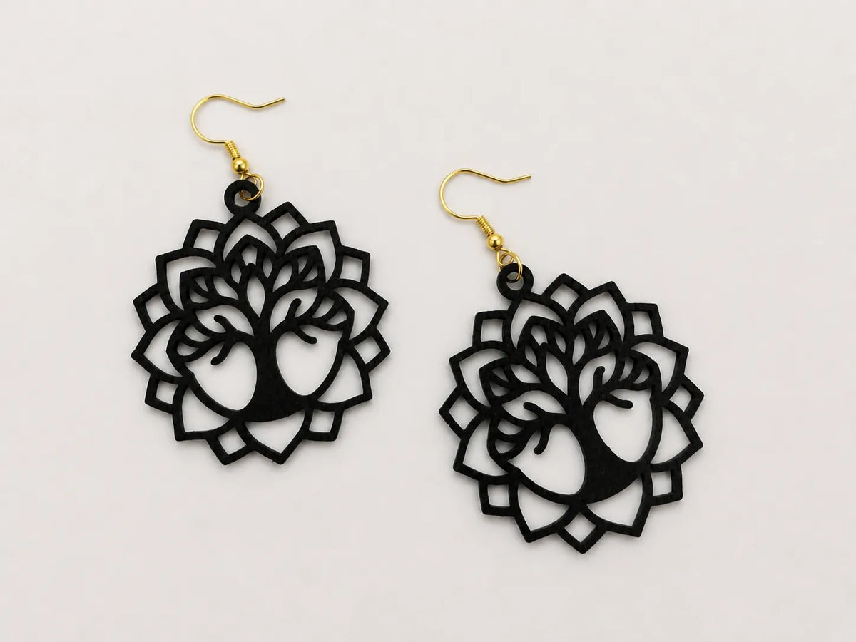 Boucles d'oreilles Mandalas Arbre de Vie – Déclaration Élégante - Art Print