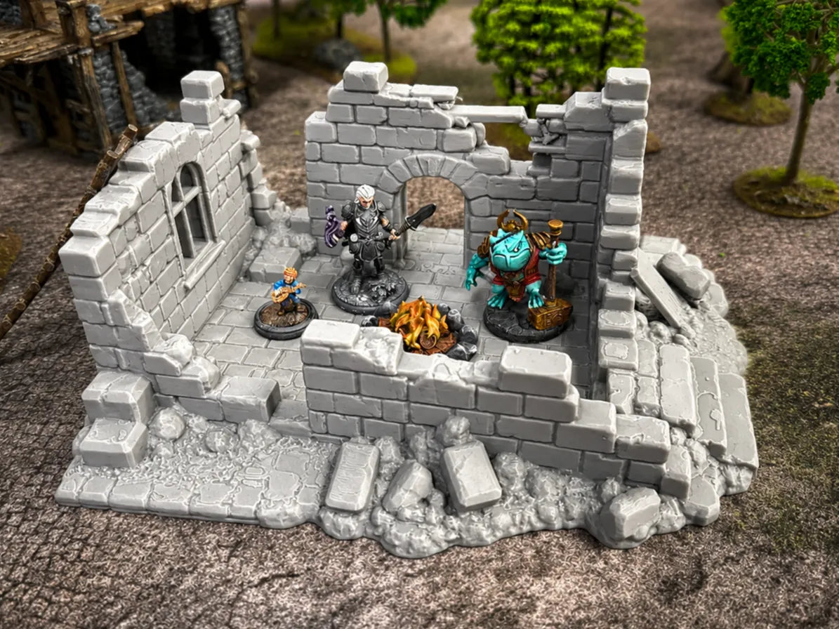 Grande maison en ruine - terrain DND - Jeux Print