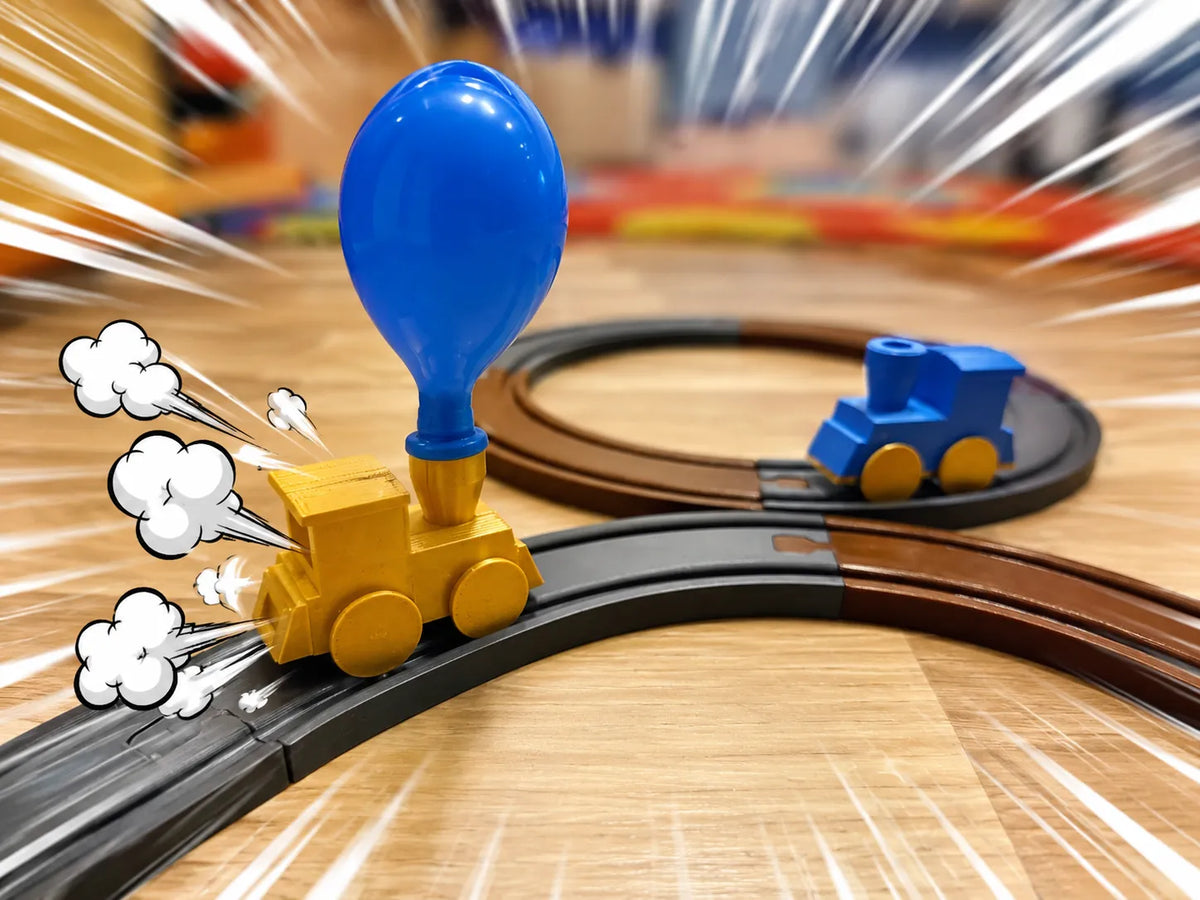 Air Rush Express – Train à propulsion par ballon sur rail - Maquette Print