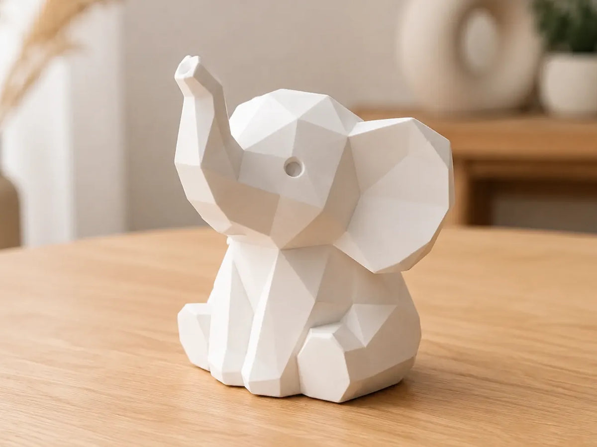 Petit éléphant low poly - Art Print