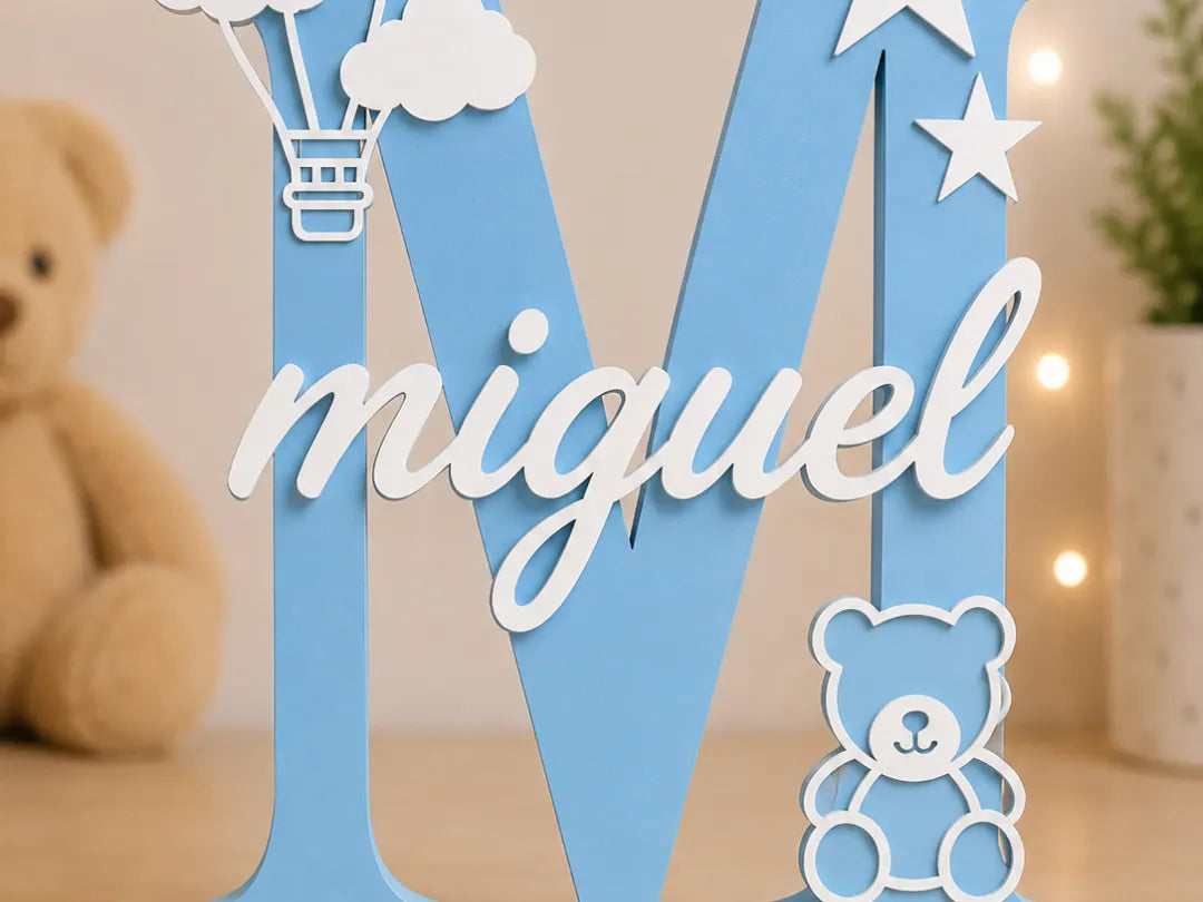 Décoration de Prénom Miguel pour Chambre d'Enfant Lettre M - Bébé Print