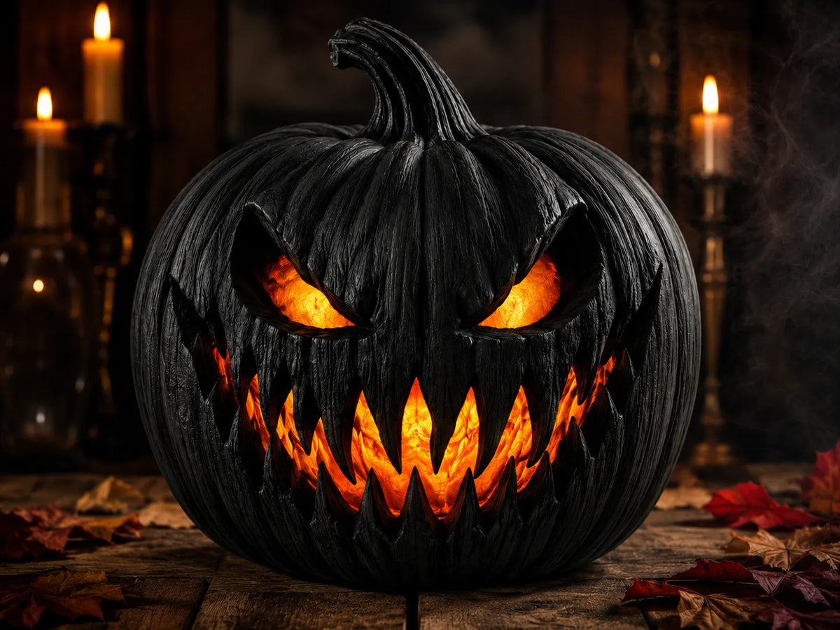 Décoration LED Photophore Citrouille Effrayante d'Halloween - Maison Print