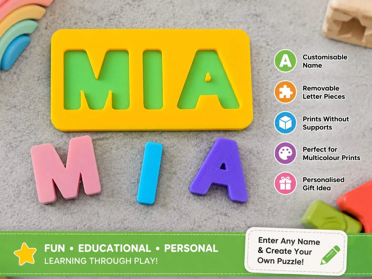 Puzzle de prénom personnalisable - Puzzle de lettres pour enfants - Bébé Print