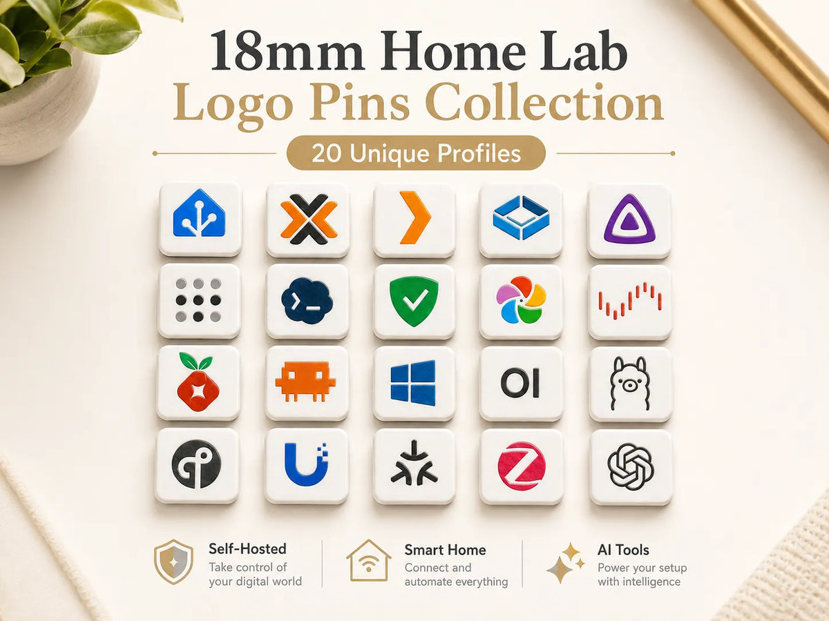 Proxmox - TrueNAS - Home Assistant Épingles logo 18mm - Tech Print