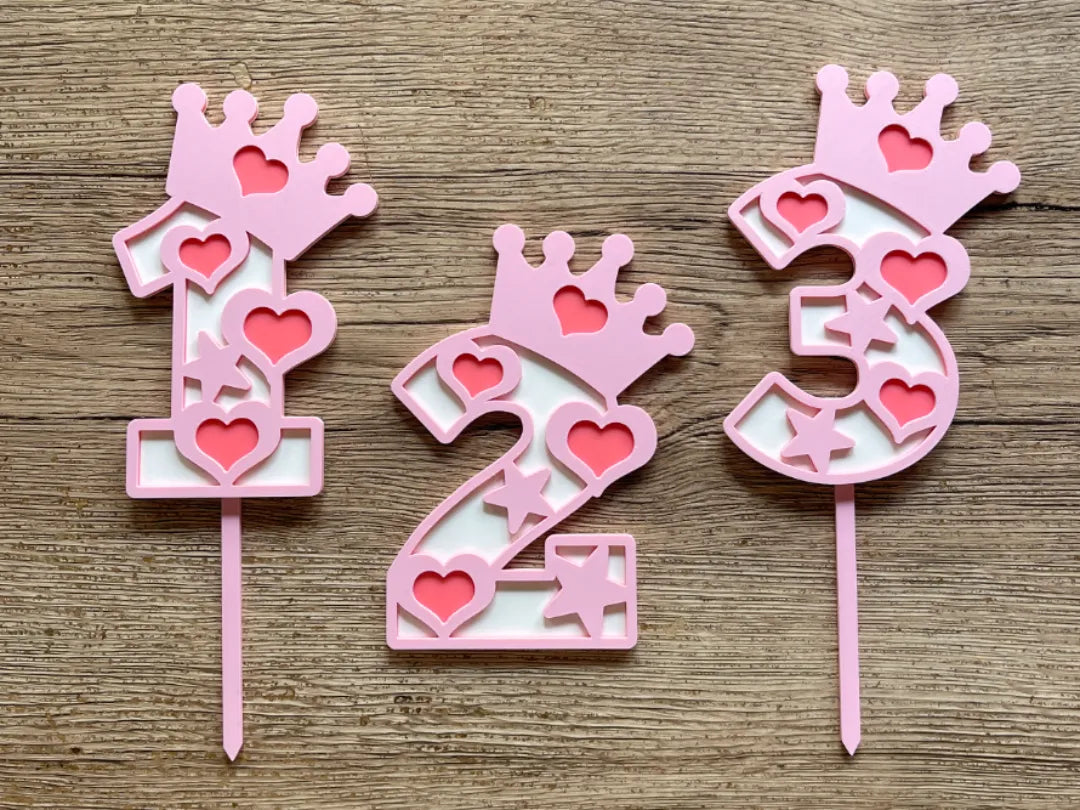 Topper de gâteau Nombres de princesse - Fêtes Print