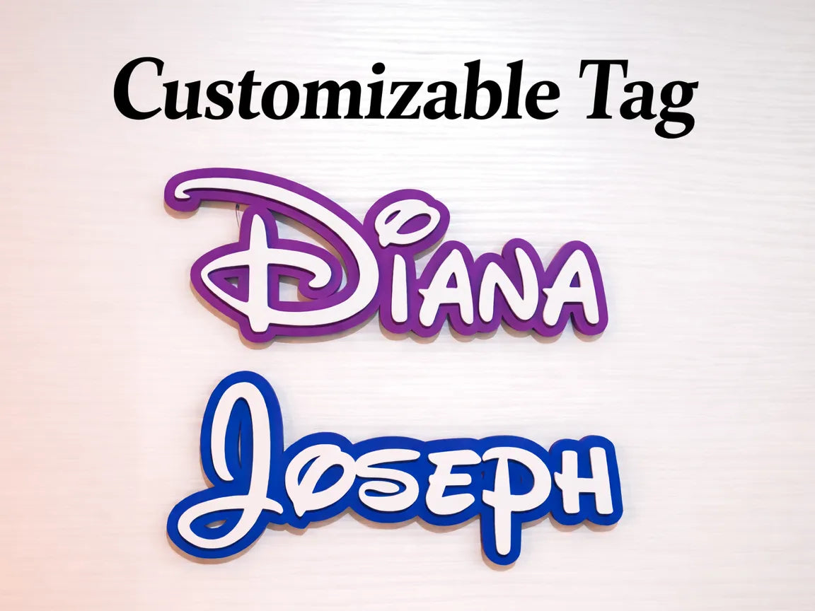 Étiquette personnalisable police Disney - Cadeau Print