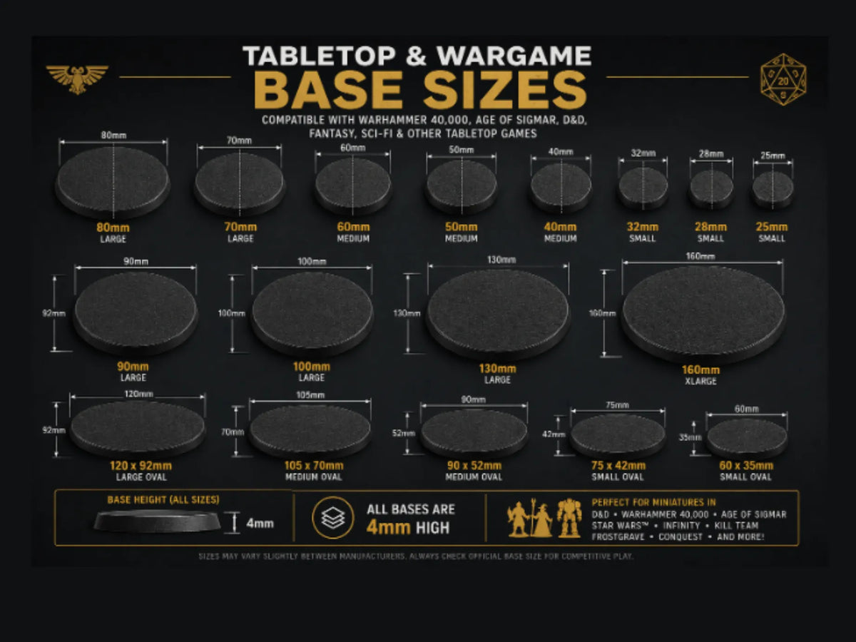 Base pour Figurines de Table toutes tailles - Jeux Print