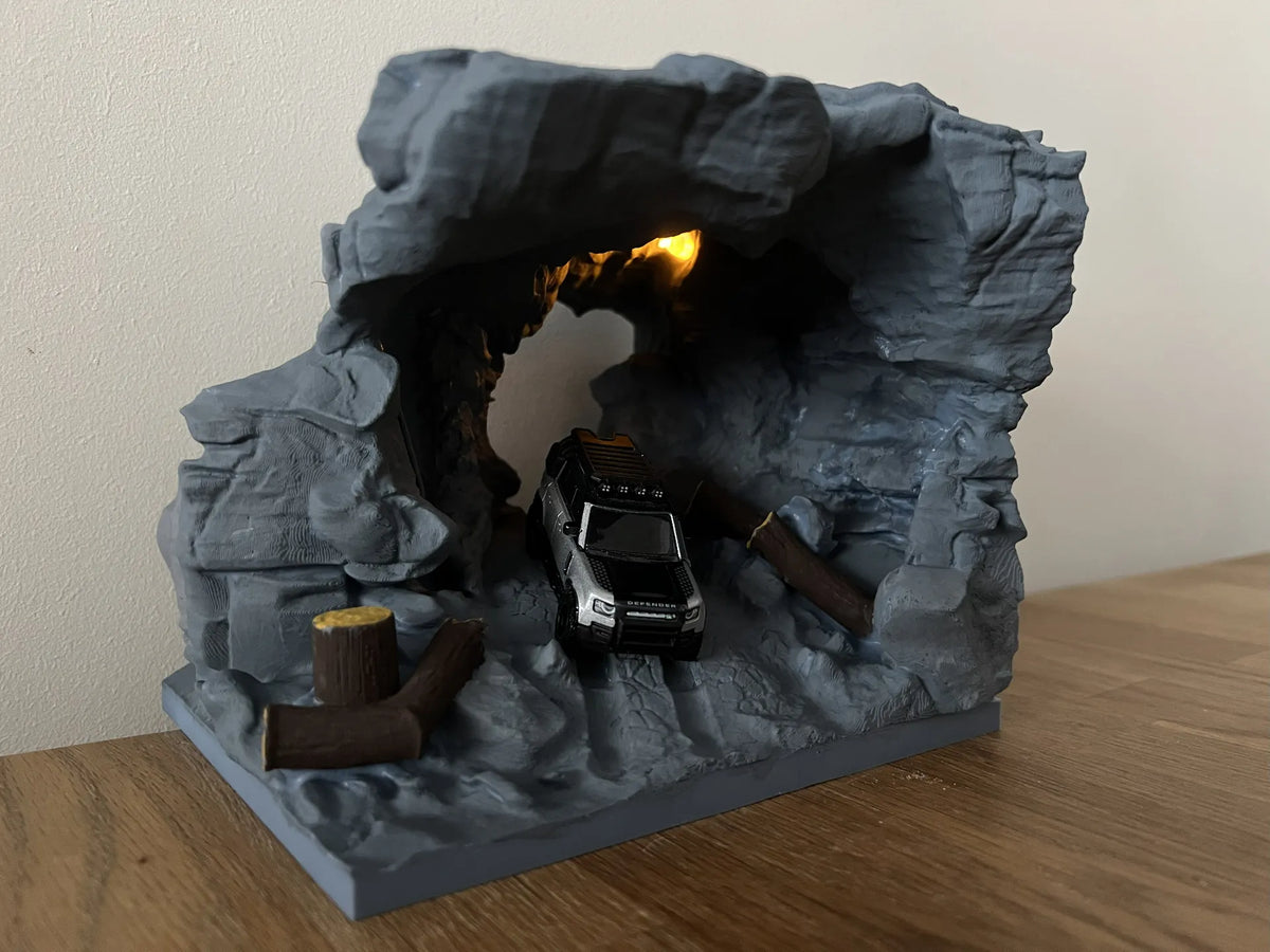 Support de voiture diorama tout-terrain grotte de pierre échelle 1/64 - Auto Print