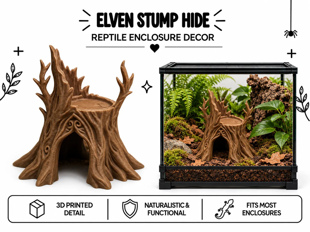 Cachette de souche elfique – Décor de reptile de forêt fantastique - Pet Print
