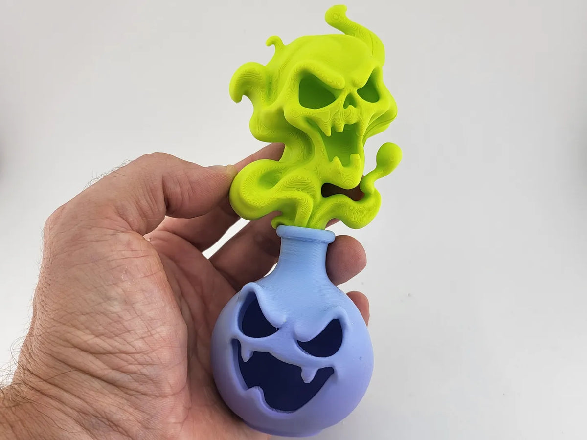 Bouteille de potion d'Halloween – Décor effrayant crâne fantôme - Fêtes Print
