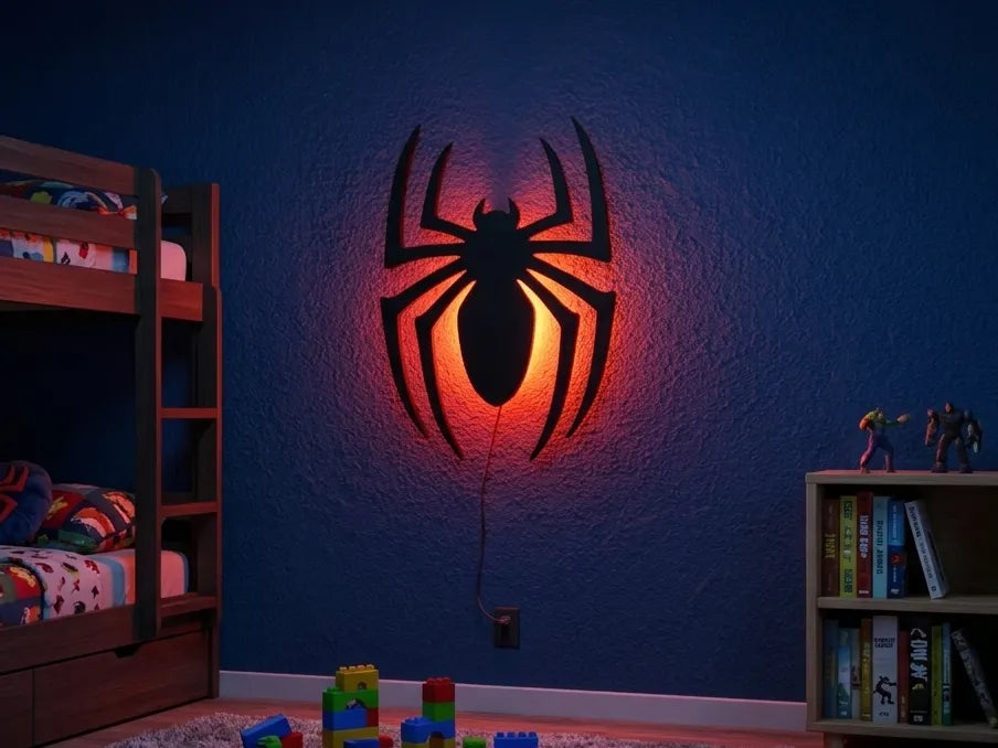 Lumière d'ambiance Spiderman – Décoration murale – Salle de jeu - Lumière Print