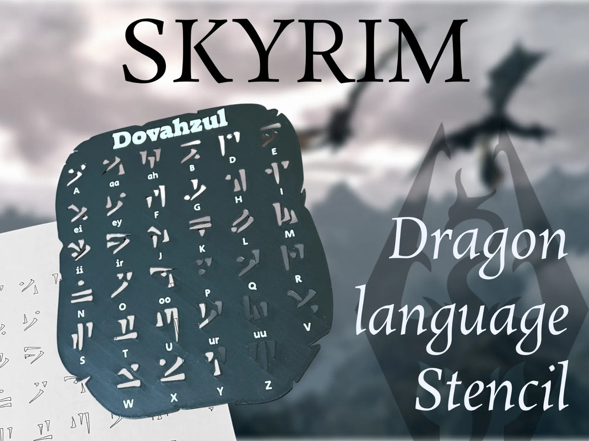Pochoir Alphabet Dovahzul – Skyrim - Art Print