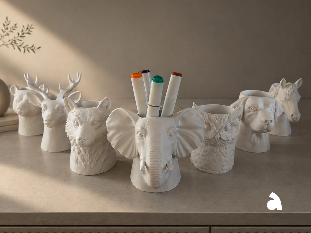 Collection de Porte-Stylos Têtes d'Animaux - Art Print