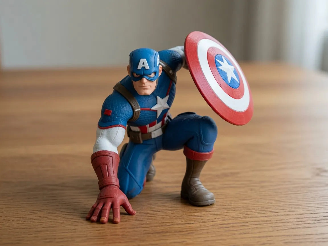 Figurine Captain America à l'atterrissage – Marvel - Geek Print