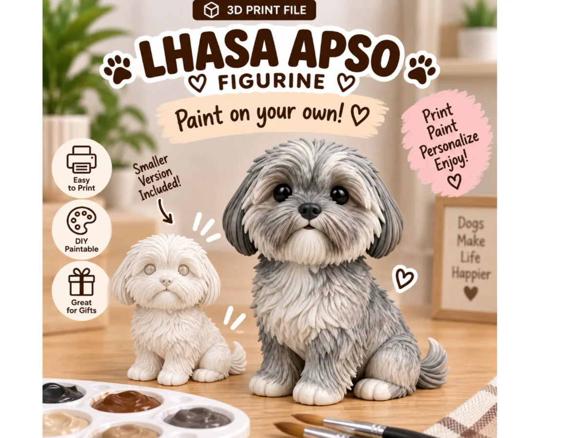 Figurine de Lhassa Apso / Shih Tzu / Chien maltais - Figurine Print