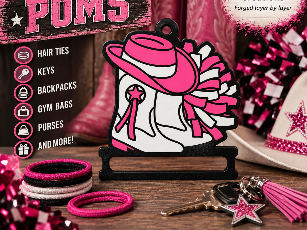 Porte-clés Porte-chouchou Pompon et Bottes de Cowgirl - Beauté Print