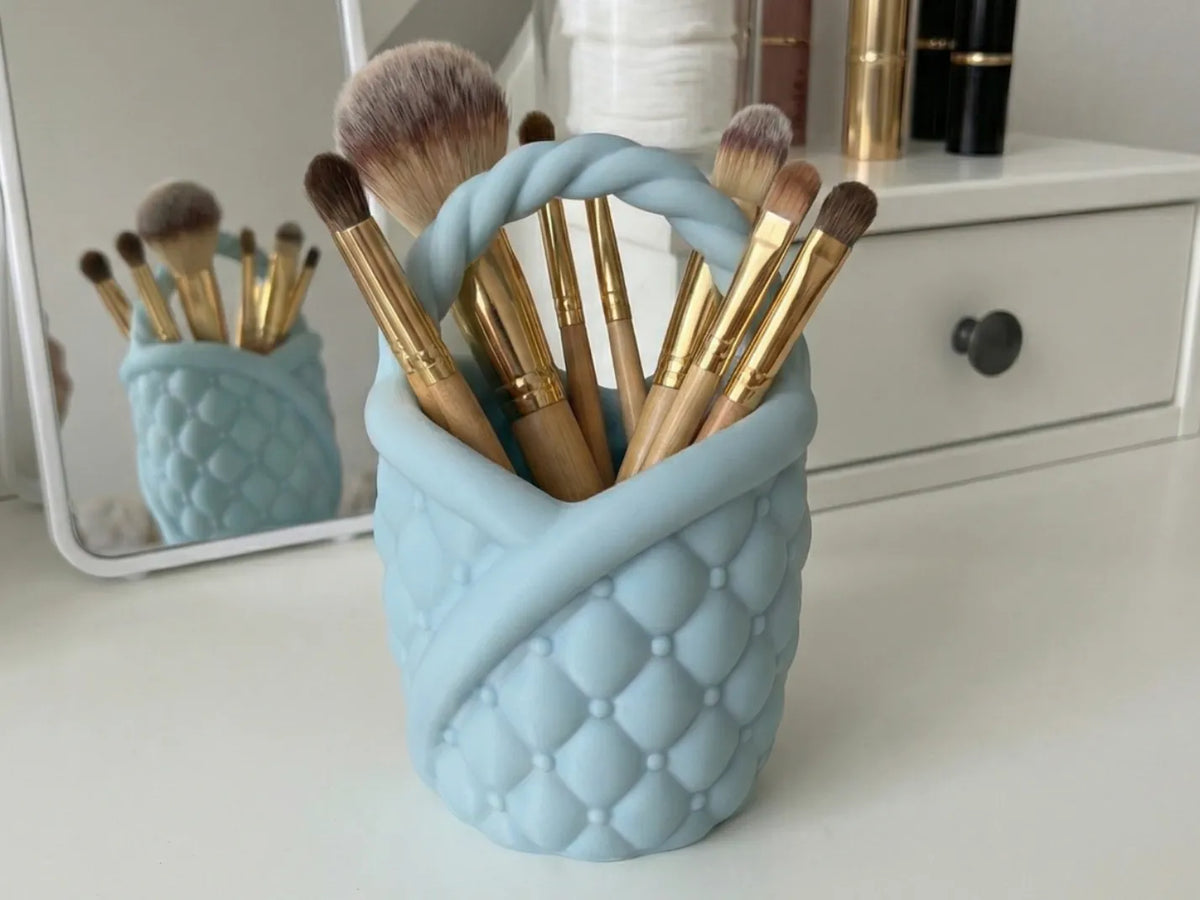 Support à pinceaux de maquillage matelassé et gonflé, organisateur de coiffeuse - Beauté Print