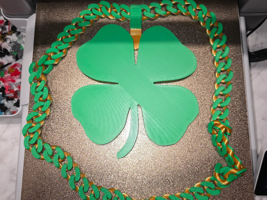 Collier chaîne trèfle à 4 feuilles porte-bonheur St. Patricks - Fêtes Print