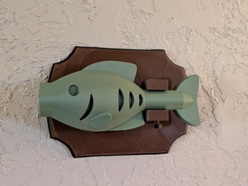 Décoration murale géante de poisson "Billy Bass" style brique - Art Print