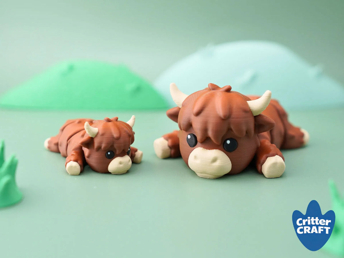 Flexi Bébé Vache Highland & Porte-clés - Cadeau Print