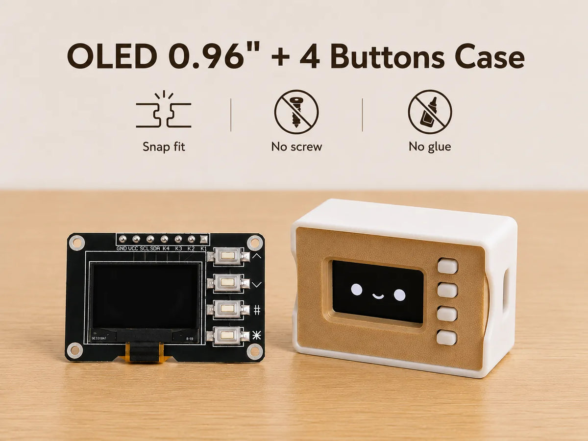 Boîtier OLED 0.96" + 4 Boutons & ESP32 S3 Super Mini - Tech Print