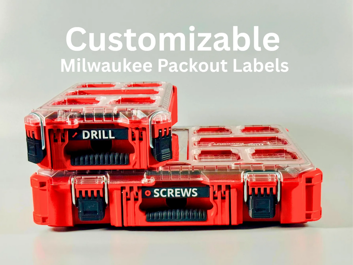 Étiquettes personnalisables pour poignées Milwaukee Packout - Cadeau Print