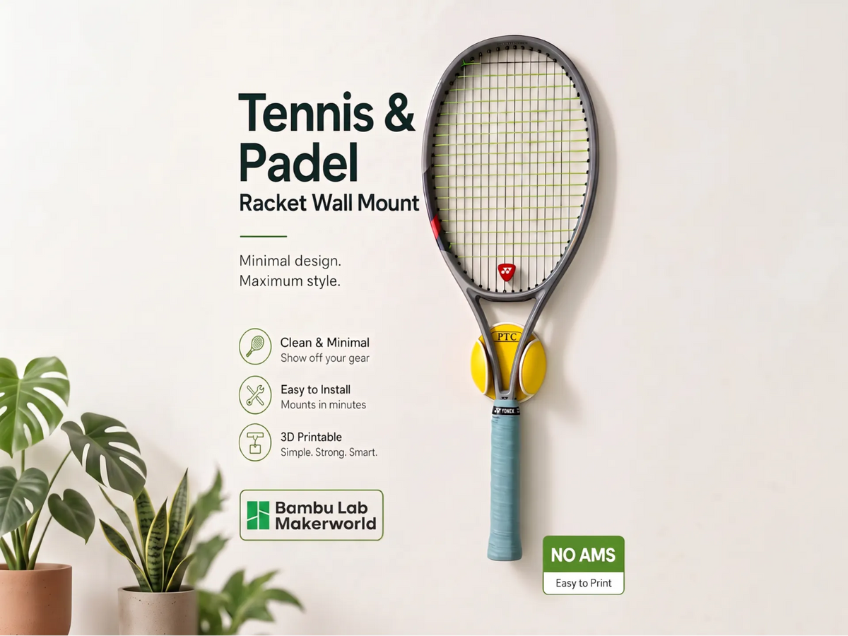Support mural pour raquette Tennis/Padel - Sport Print