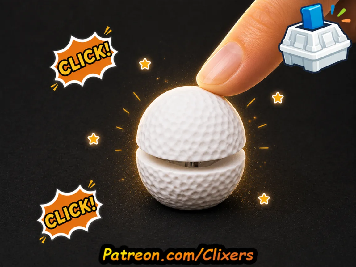 Clicker de balle de golf jouet fidget mignon - Sport Print