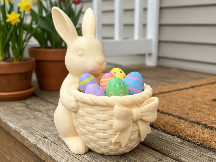 Panier attrape-tout Lapin de Pâques Nœud en ruban coquette - Fêtes Print