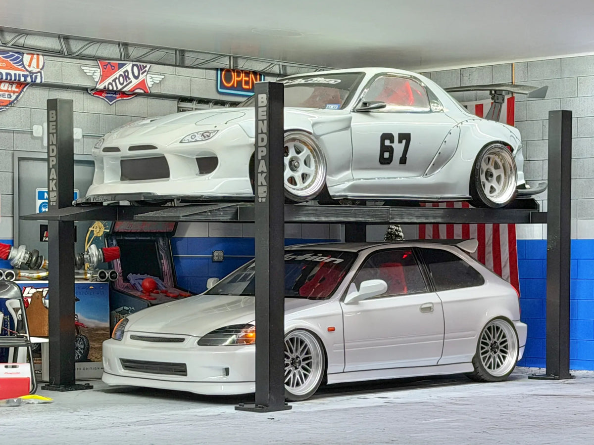 RC 1.10 Drift Car Bendpak Élévateur de voiture à quatre poteaux 4Post - Auto Print
