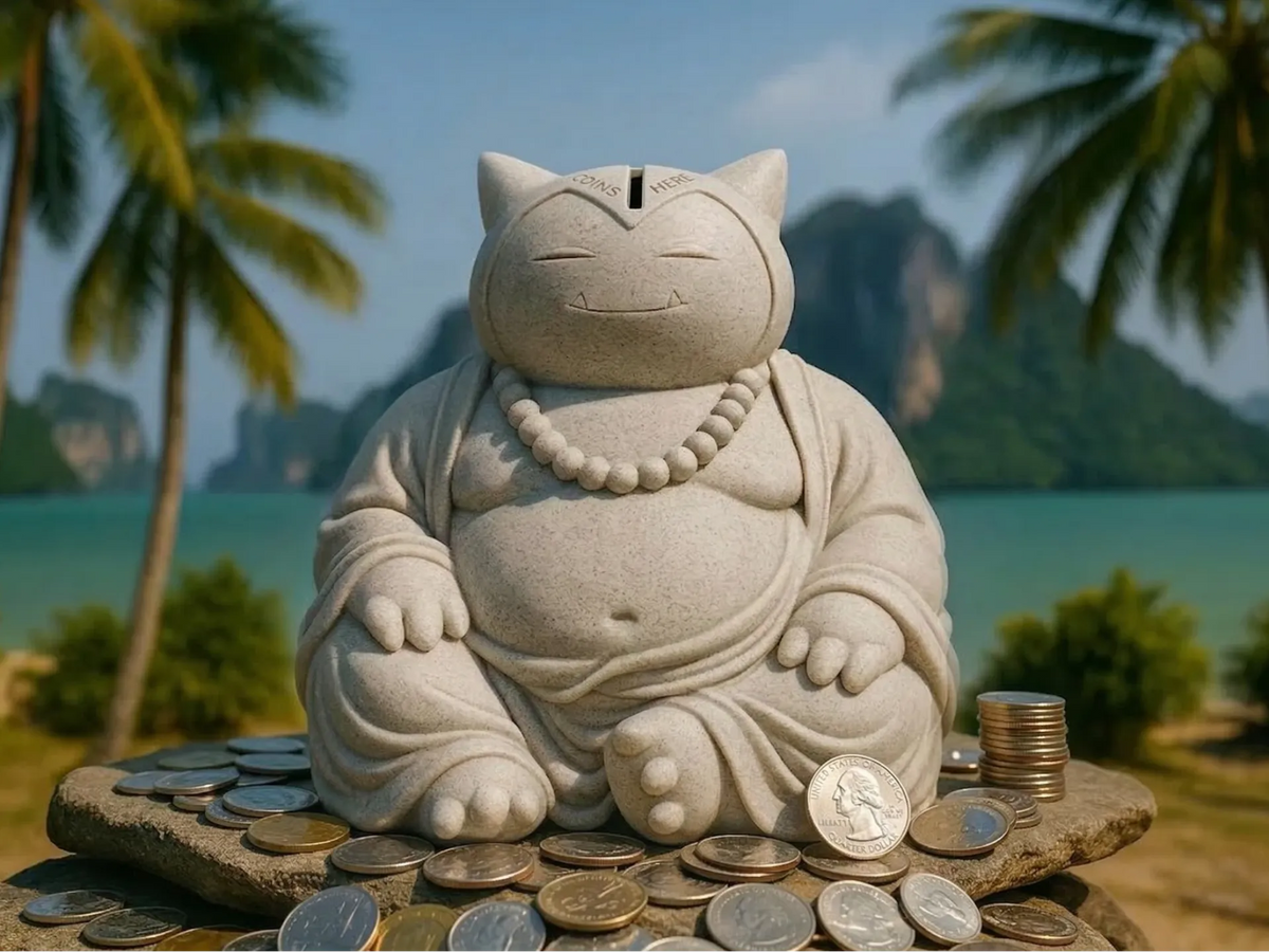 Tirelire - Statue Bouddha Snorlax – Pokémon - Figurine Print