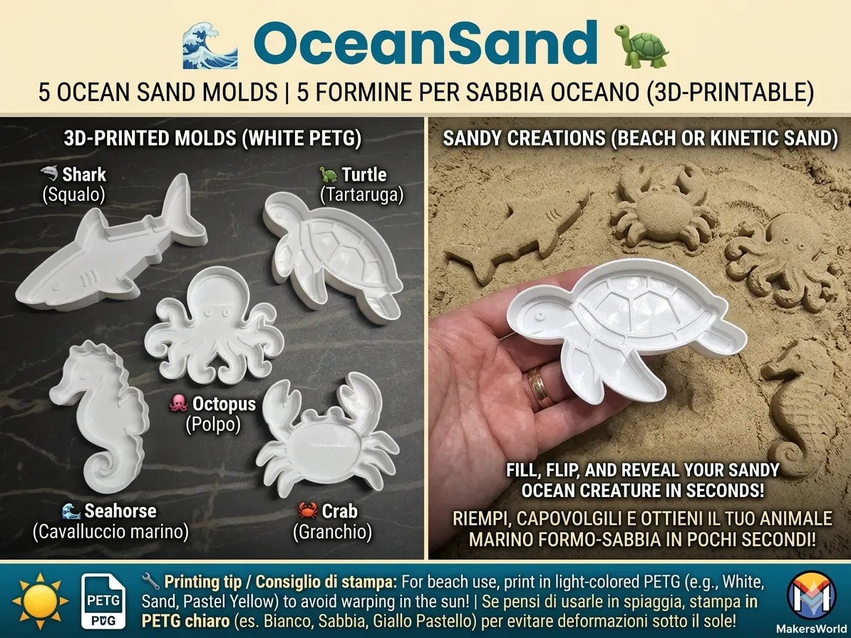 OceanSand - 5 moules de sable océaniques - Outdoor Print