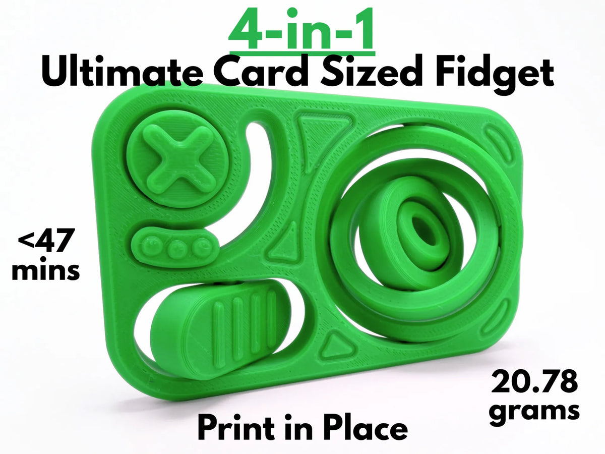 Fidget ultime 4-en-1 de la taille d'une carte (impression en place) - Fêtes Print