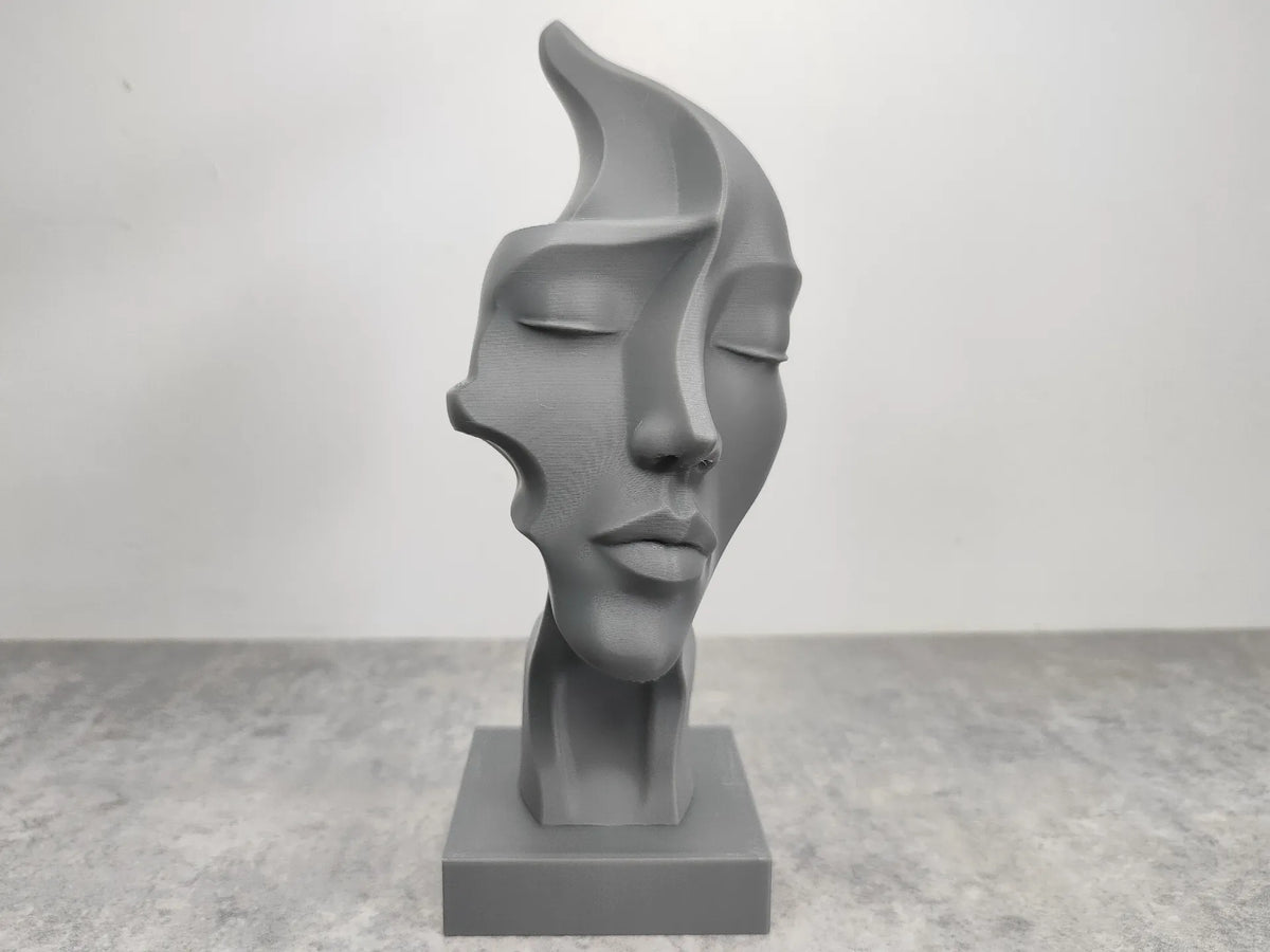 Sculpture de Visage Abstrait – Décor d'Art Moderne - Art Print