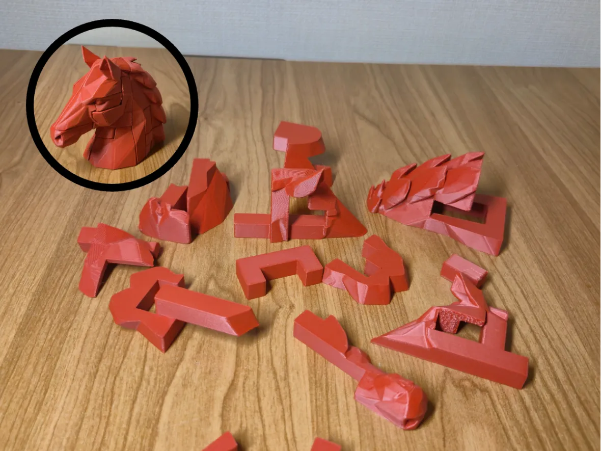 Sculpture d'assemblage de cheval Low Poly en 14 pièces - Jeux Print