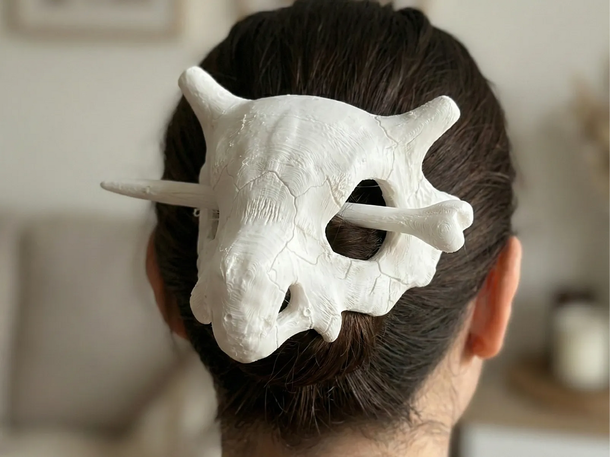 Épingle à cheveux Crâne de Cubone et Os - Bijoux Print