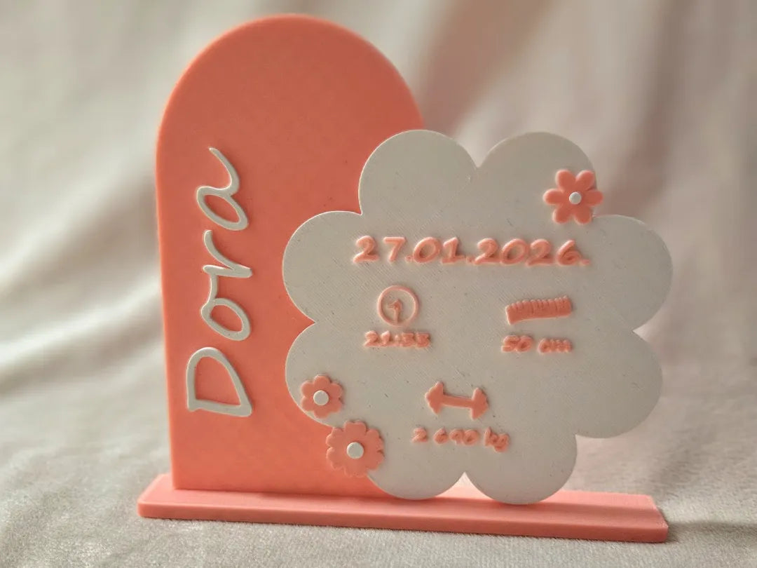 Souvenir de naissance personnalisé imprimé en 3D - Bébé Print
