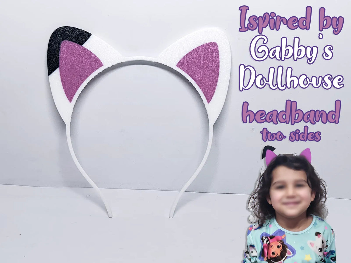 Inspiré par le bandeau de Gabby's Dollhouse des 2 côtés - Cosplay Print