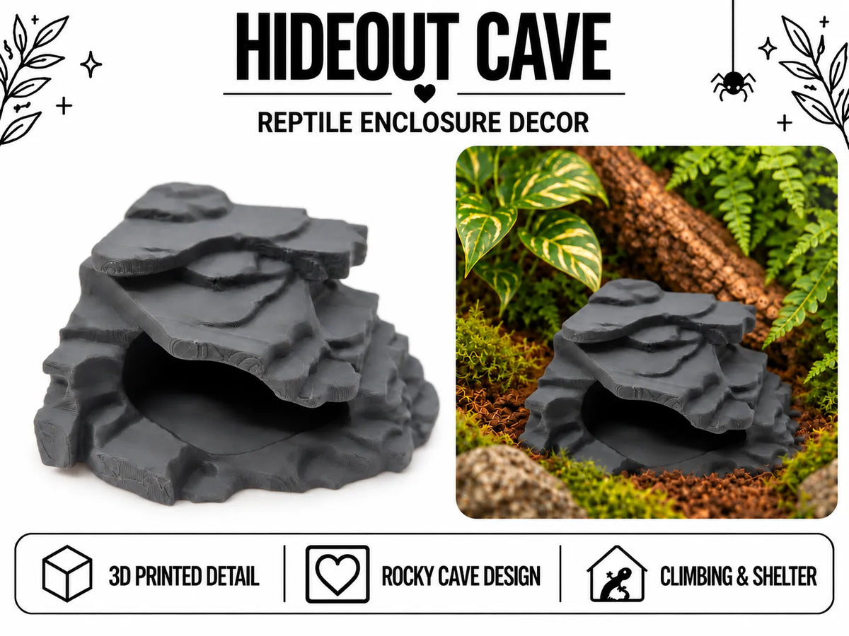 Cachette de grotte, cachette de reptile, cachette pour petite créature - Pet Print