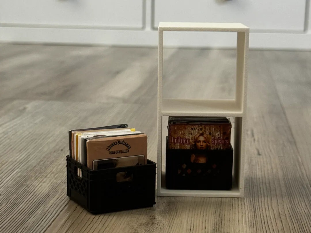 Étagère 2 niveaux pour caisses de vinyles MiniVerse - Music Print