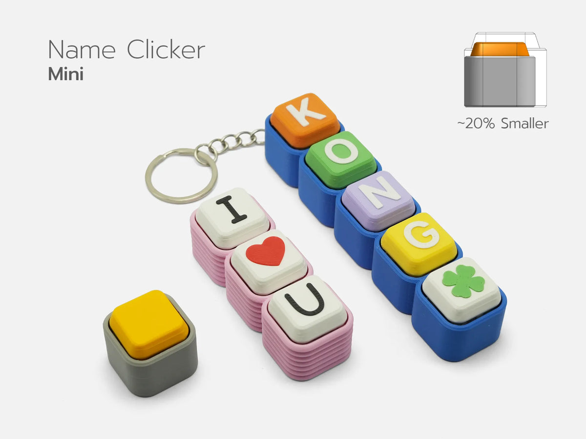 Porte-clés Clicker Nominatif Personnalisable (Version Mini) - Cadeau Print