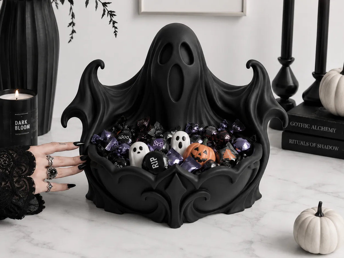 Bol à bonbons fantôme gothique Halloween Samhain Décoration - Fêtes Print