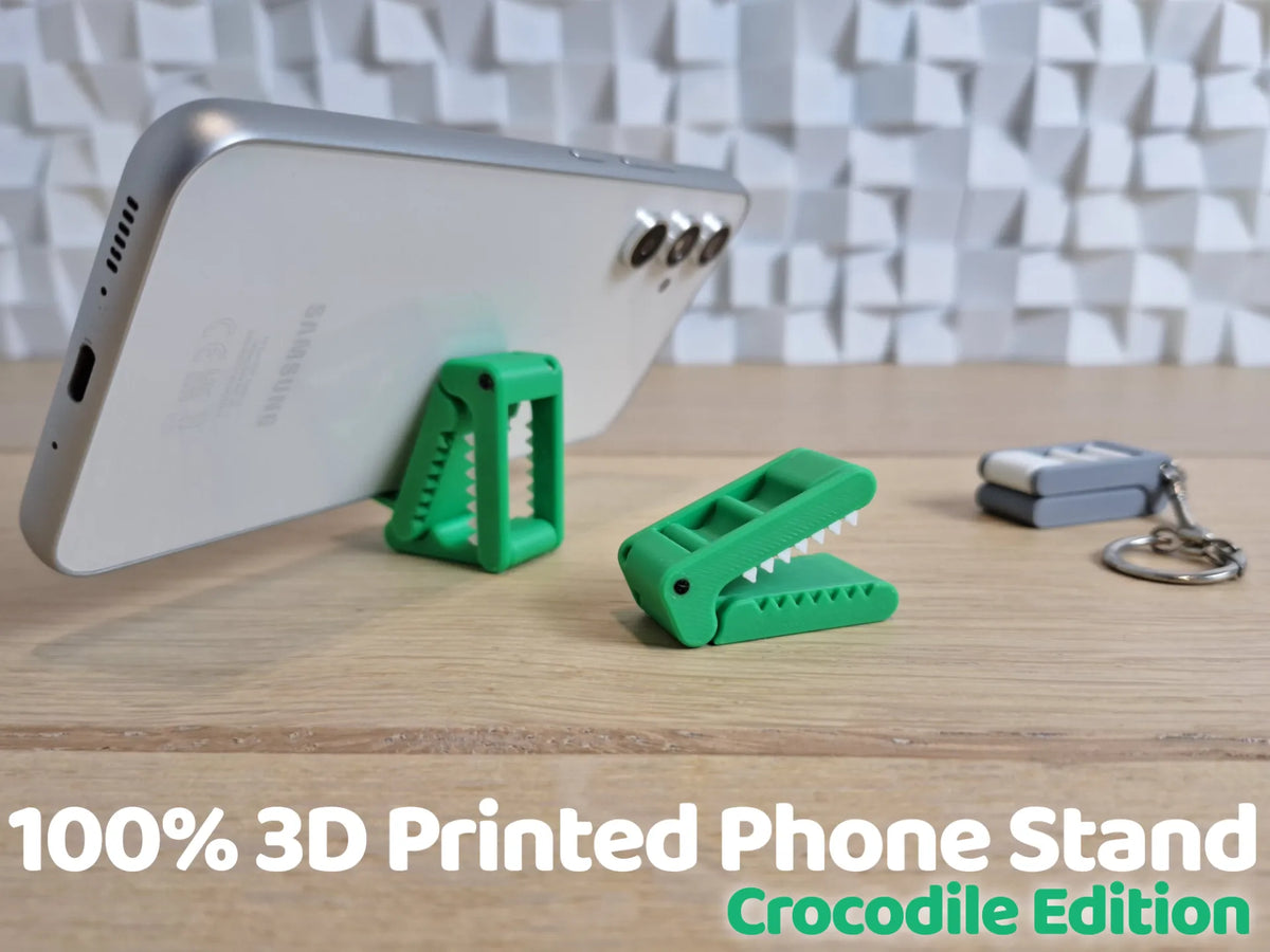 Support de téléphone pliable – Imprimé en place – Crocodile - Bureau Print