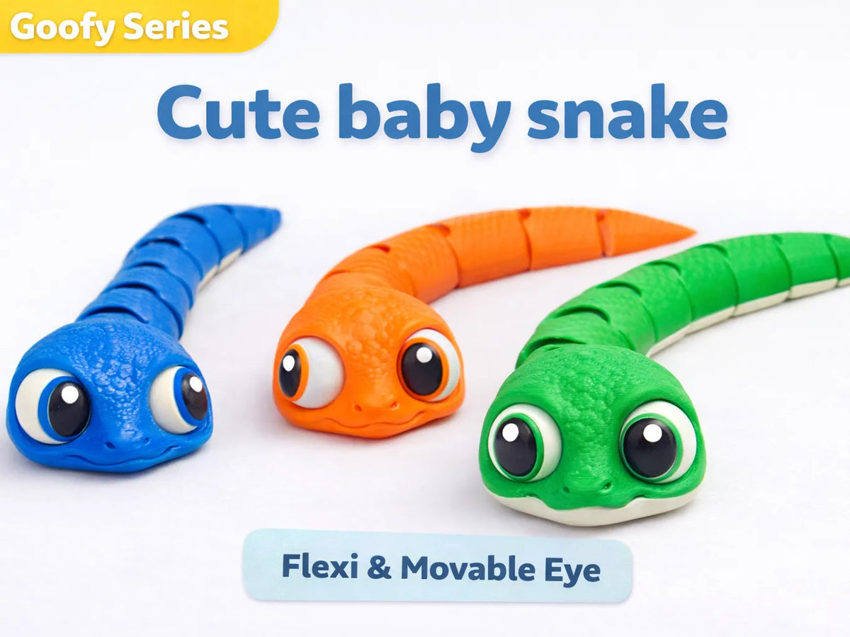 Bébé Serpent Rigolo – Version Mignonne Yeux Mobiles Flexibles - Jeux Print