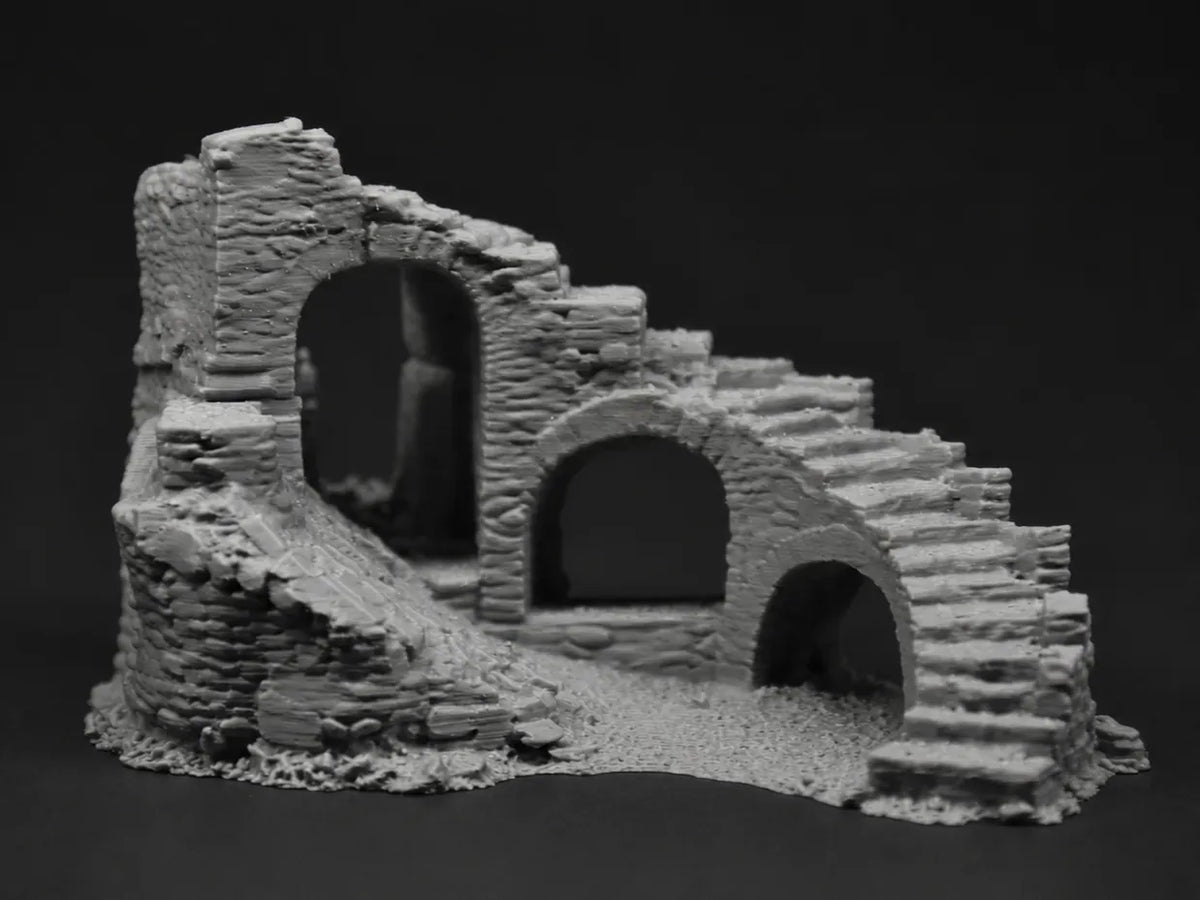 Escalier en Pierre Ruiné - Terrain Miniature JDR - Jeux Print