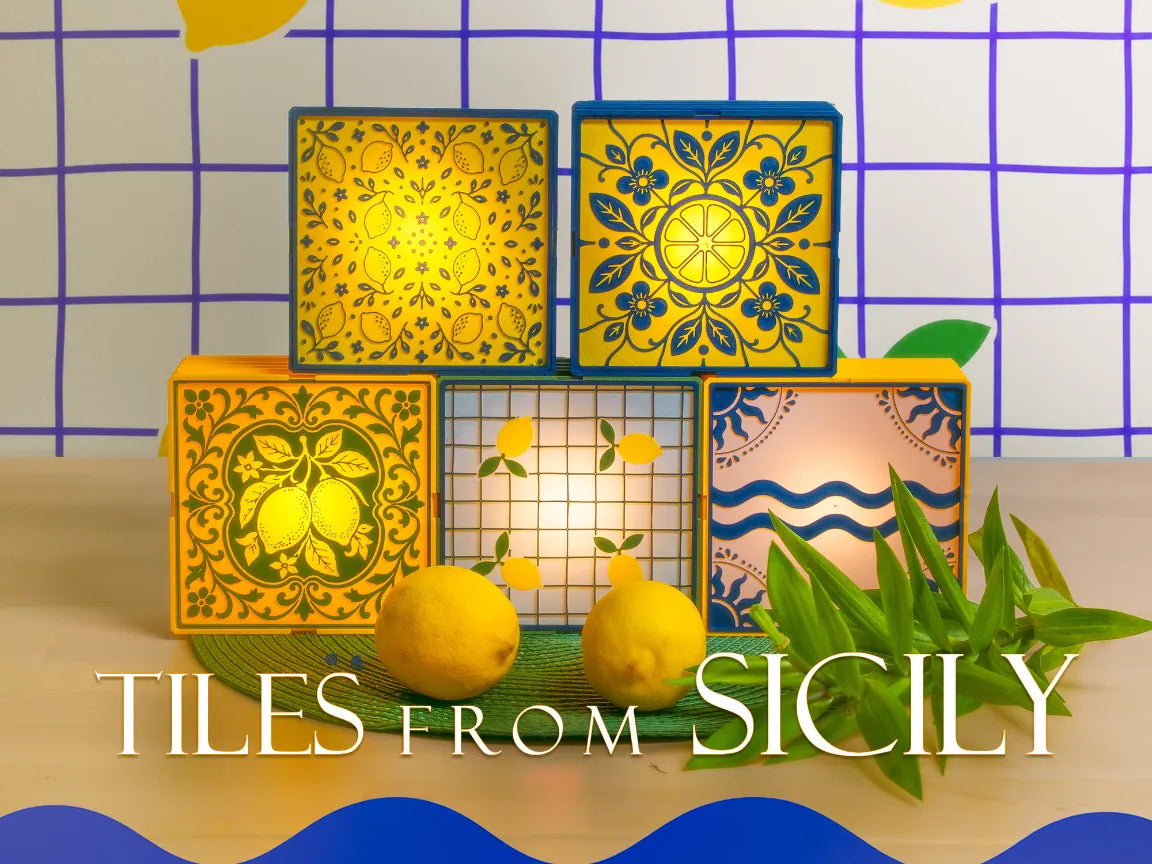 Carreaux de Sicile (Lampe murale, de bureau ou empilable) - Art Print
