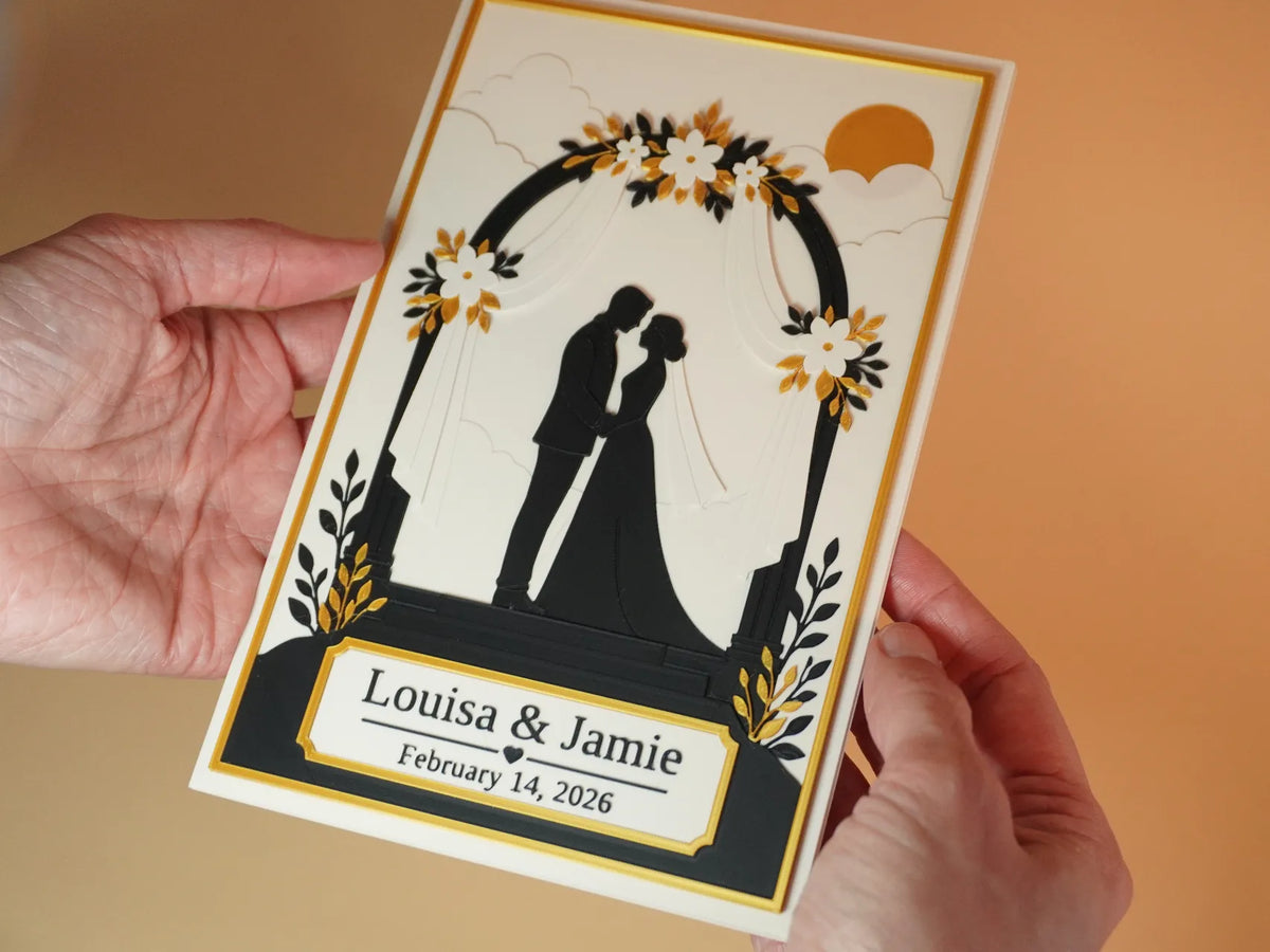 Carte souvenir de mariage personnalisée – Relief 3D - Fêtes Print
